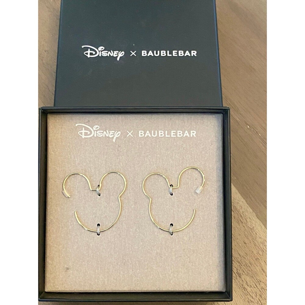 DISNEY X BAUBLEBAR | Gold Mickey Mouse Hoop Earrings NWT